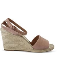 Prada - Wedge-Espadrille-Sandalen Aus Wildleder - Lyst