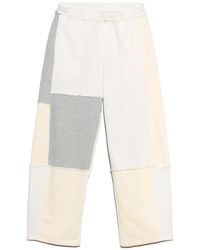 Bimba Y Lola - Ivory-Cotton-Patchwork Jogger Trousers - Lyst