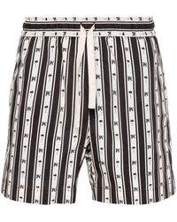 Palm Angels - Monogram-print Striped Shorts - Lyst