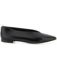 Jimmy Choo - Margot V-Neck Leather Ballet Flats - Lyst
