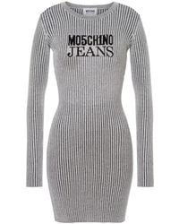 Moschino - Gestreiftes Kleid Mit Cut-Out - Lyst
