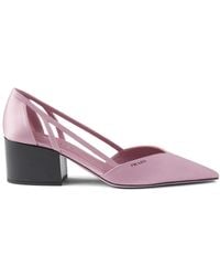 Prada - Satin Cut-Out Pumps - Lyst
