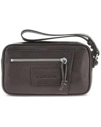 Emporio Armani - Grained Leather Clutch Bag - Lyst