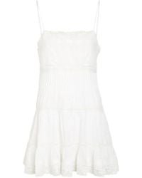 LoveShackFancy Bensley Lace-trimmed Cotton Mini Dress in White | Lyst LoveShackFancy Bensley Lace-trimmed Cotton Mini Dress in White | Lyst