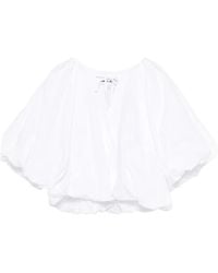 DKNY - Balloon-Sleeve Tie Blouse - Lyst