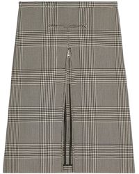 Courreges - Zipped Prince Of Wales Midi Skirt - Lyst
