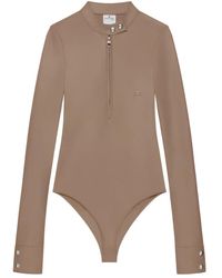 Courreges - Zip-Front Long-Sleeve Bodysuit - Lyst