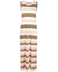 Woolrich Robe longue à rayures - Blanc