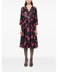 Nissa - Lace Floral-Print Midi Dress - Lyst