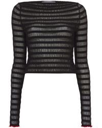 Proenza Schouler - Semi-sheer Striped Crinkled Sweater - Lyst
