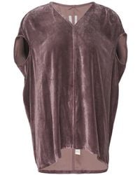 Rick Owens - Velvet-Effect V-Neck Top - Lyst