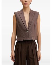 ViCOLO - Padded-Shoulder Notched-Lapels Vest - Lyst