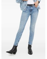 DRYKORN - Light-Wash Distressed Skinny Jeans - Lyst