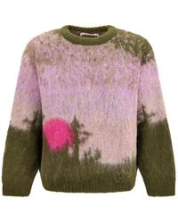 BAZISZT - Huanuco Brushed-Knit Landscape-Pattern Sweater - Lyst