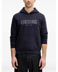 Guess - Logo-Embroidered Hoodie - Lyst