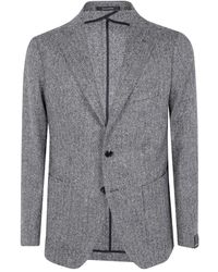Tagliatore - Wollen Jack Met Visgraat Patroon - Lyst