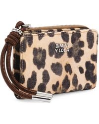 Bimba Y Lola - Leopard-Natural Nylon Compact Wallet - Lyst