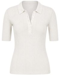 Herskind - Cyenna Pointelle-Knit Polo Top - Lyst