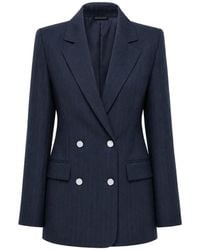 Guess - Blazer Zanita À Fines Rayures Et Boutonnière Croisée - Lyst