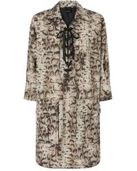 Pinko - Mini Dress With Snake Print And Neckline Ribbons - Lyst