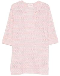 MC2 Saint Barth - Macha Midi-Jurk Met V-Hals - Lyst