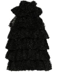 KARL LAGERFELD - Ruffled Mesh Blouse - Lyst