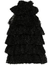 KARL LAGERFELD - Ruffled Mesh Blouse - Lyst