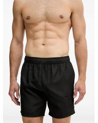 Trussardi - Logo-Embroidered Swim Shorts - Lyst