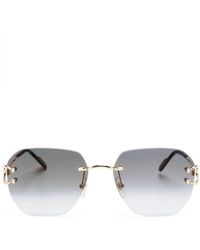 Cartier - Rahmenlose Signature C Sonnenbrille - Lyst