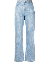 Stella McCartney - Stella Mc Cartney Crinkle-effect Straight-leg Jeans - Lyst