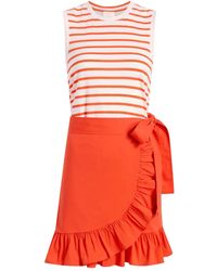 Cinq À Sept - Stripe Mahlia Ruffled Wrap Dress - Lyst