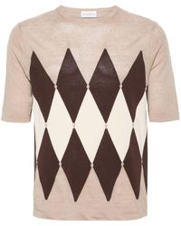 Ballantyne - Kurzärmeliger Pullover mit Argyle-Muster - Lyst