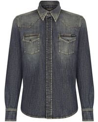 Dolce & Gabbana - Button-Up Denim Overhemd - Lyst