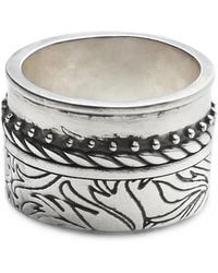 MM6 by Maison Margiela - Floral-Engraved Layered Ring - Lyst