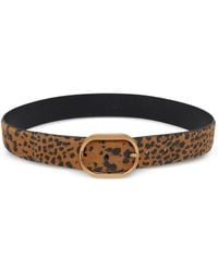 Pinko - Leopard-Print Buckle Belt - Lyst