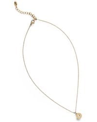 KARL LAGERFELD - Crystal-Embellished Logo-Pendant Necklace - Lyst