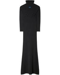 Off-White c/o Virgil Abloh - Long Hooded Dress With Floral Appliqués - Lyst