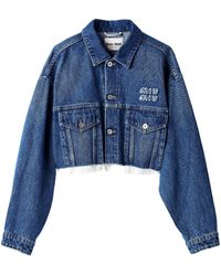 Miu Miu - Giacca Denim Crop - Lyst