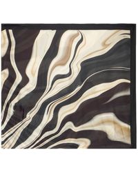 Roberto Cavalli - Marble-Print Contrast-Border Scarf - Lyst