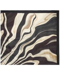 Roberto Cavalli - Marble-Print Contrast-Border Scarf - Lyst