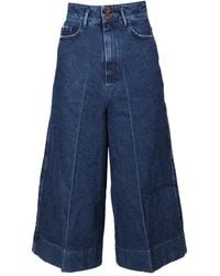 Alysi - Katoenen Jeans Met Wijde Pijpen En Zakken - Lyst