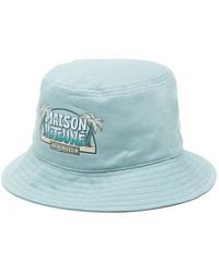 Maison Kitsuné - Logo-Print Cotton Bucket Hat - Lyst