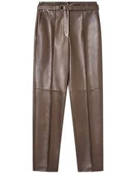 Giorgio Armani - Belted Leather Trousers - Lyst