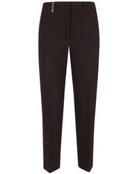 Peserico - Bead-Embellished Tailored Trousers - Lyst