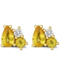 ROSEKEY - 18Kt Gooseberry Gelbgoldohrringe Mit Saphir Und Diamanten - Lyst
