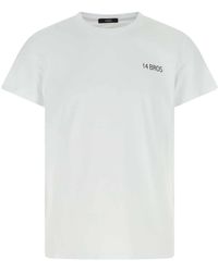 14 Bros - Printed Cotton T-Shirt - Lyst
