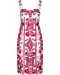 Dolce & Gabbana - Graphic-print Sleeveless Dress - Lyst