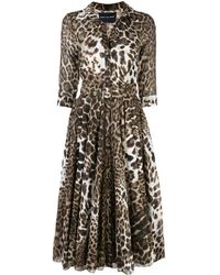 Samantha Sung Blousejurk Met Luipaardprint - Bruin