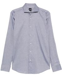 BOSS - Micro-Patterned Long-Sleeve Shirt - Lyst