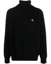KENZO - Wool Turtleneck Sweater With Boke Flower - Lyst